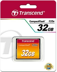 Kartelë memorie Transcend CompactFlash 32GB, 133x, MLC, e zezë
