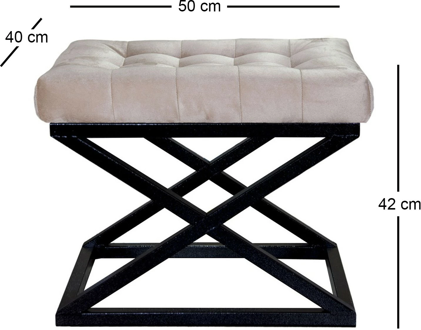 Puf Capraz, ngjyrë e zezë dhe krem