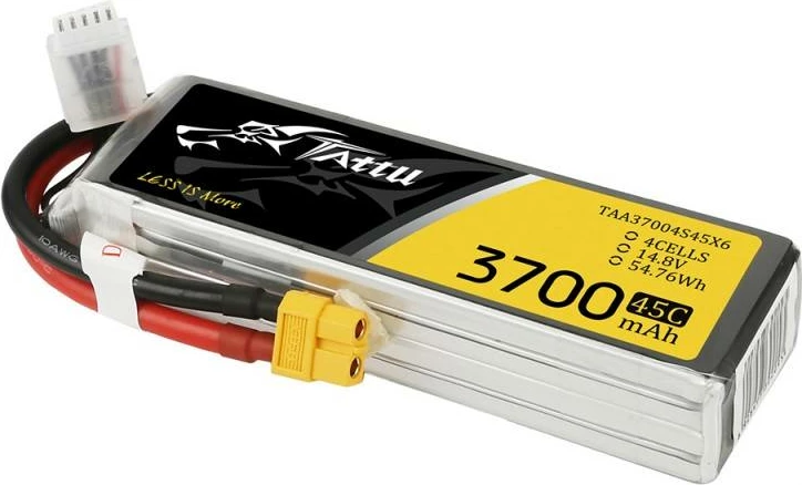 Bateri LiPo Tattu 3700mAh 14.8V 45C 4S1P me lidhës XT60
