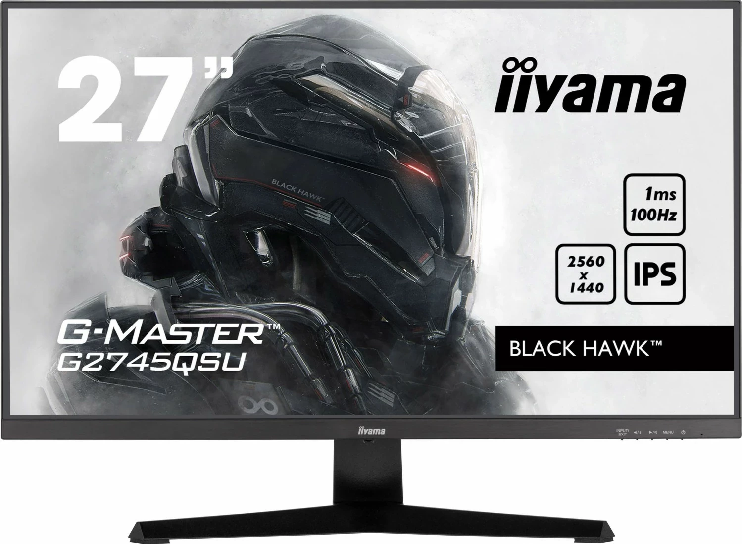 Monitor iiyama G-Master G45QSU-B2, 27", IPS, QHD, 1 ms, 100Hz, e zezë