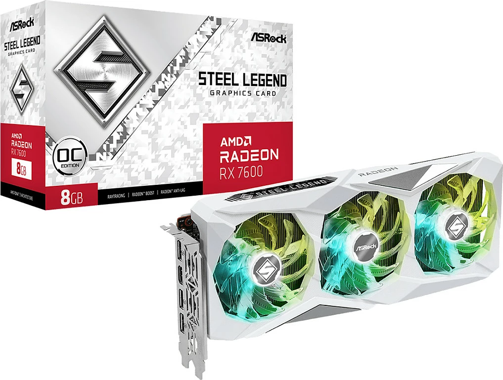 Kartelë grafike ASRock Radeon RX 7600, 8 GB, GDDR6, e bardhë
