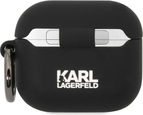 Mbështjellës Karl Lagerfeld Silicone Karl Head 3D për AirPods 3, i zi