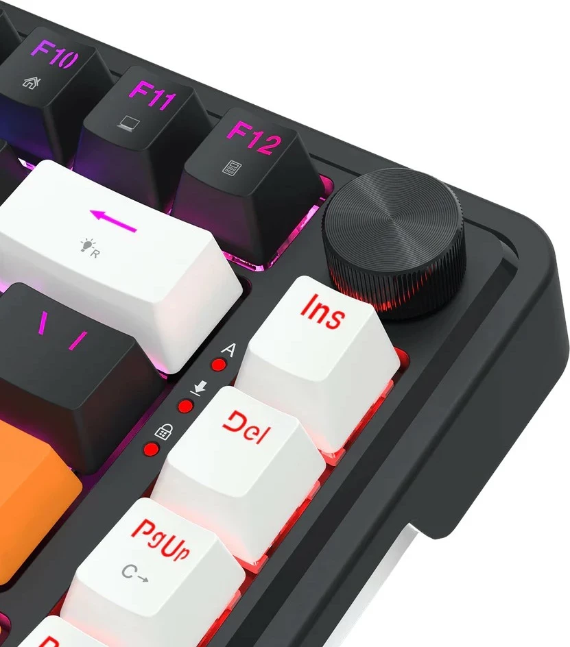 Tastierë Redragon LANDSHAKER K714WBO-RGB, 75%, RGB, me kabllo, e zezë