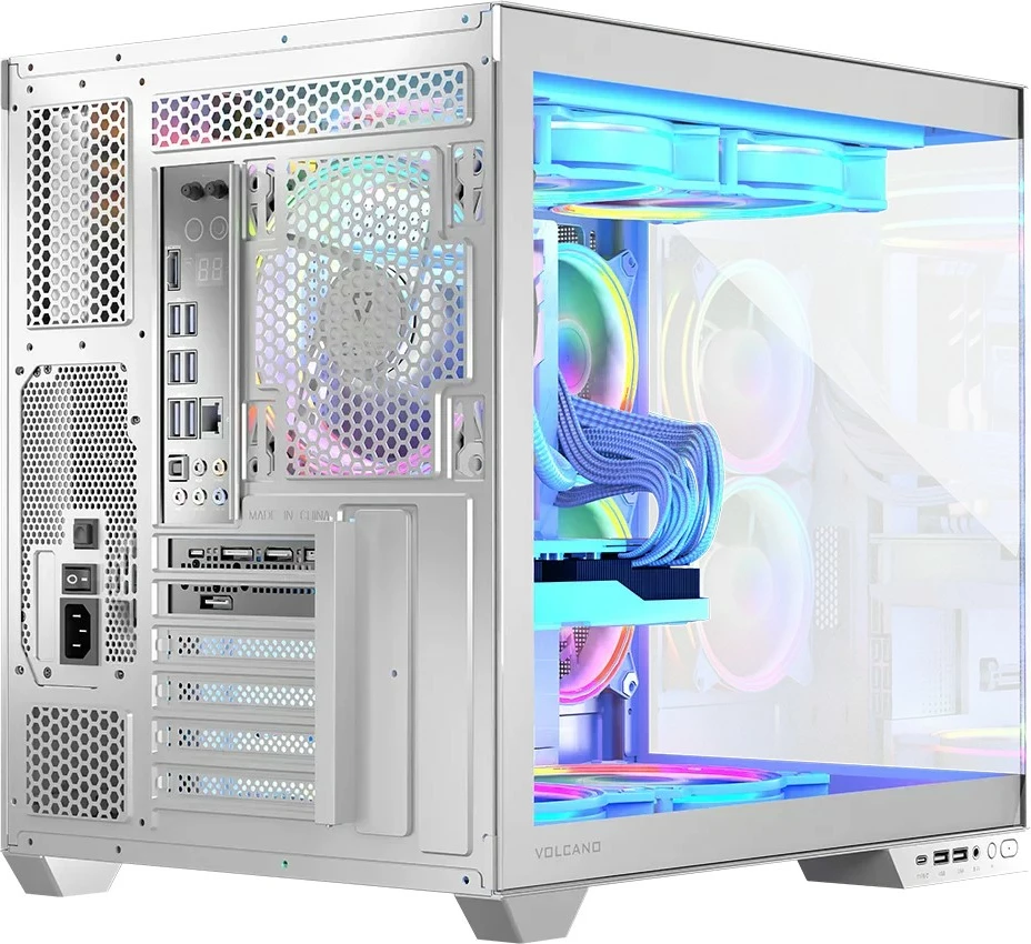 Kasë MODECOM Volcano Panorama APEX ARGB 3F Midi, e bardhë