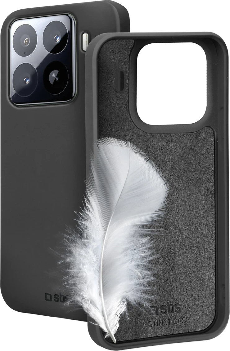 Mbështjellës SBS Instinct për Xiaomi 15, TPU me shtresë mikrofibër, i zi, në kuti