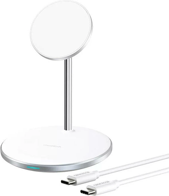 Karikues wireless me mbajtëse Choetech T581-F, 15W, për iPhone 12 dhe Airpods, Bardhë