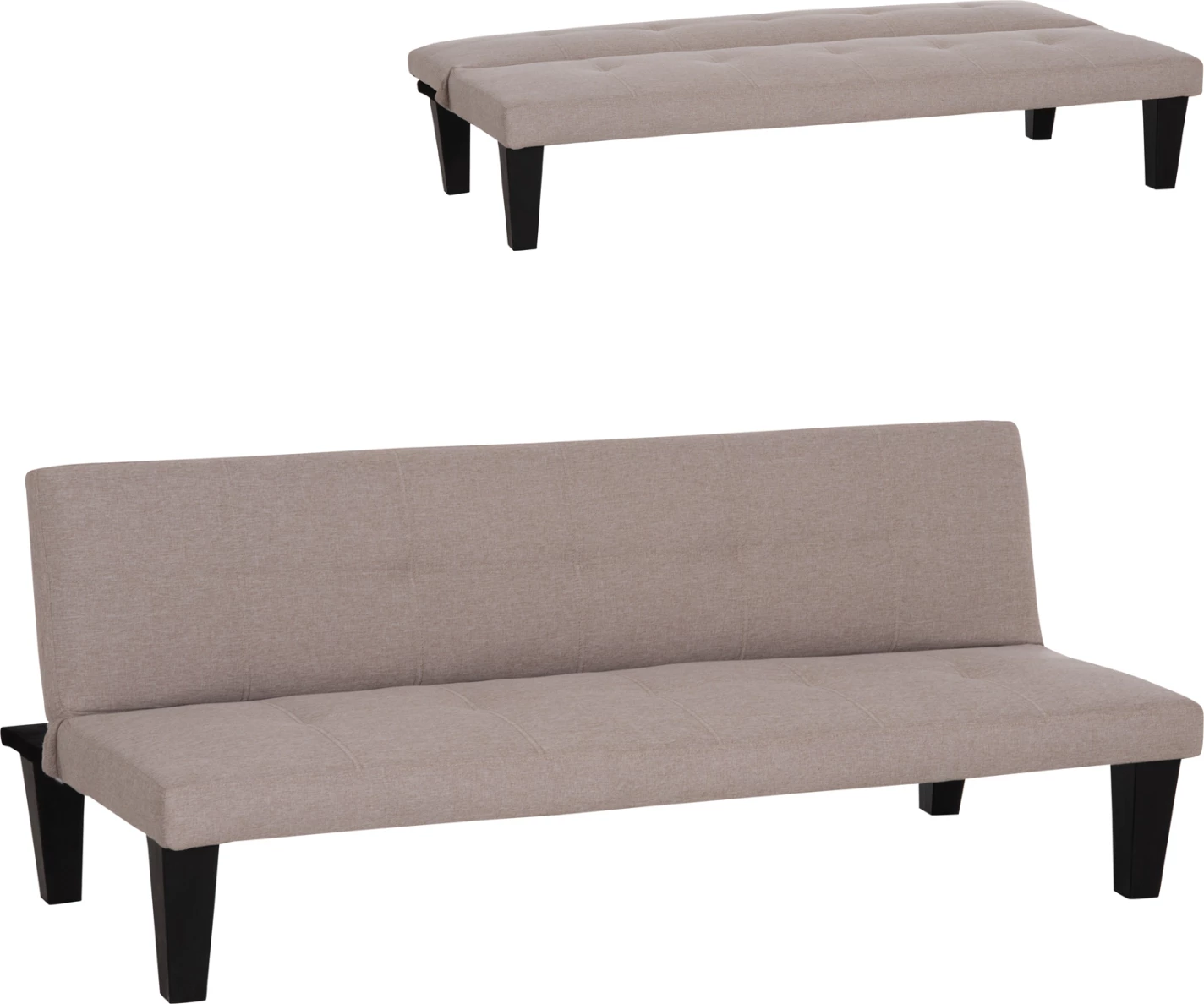 Divan-krevat dy ulëse, lëkurë PU bezhë, KORO FH3304.04, 165x75x64cm