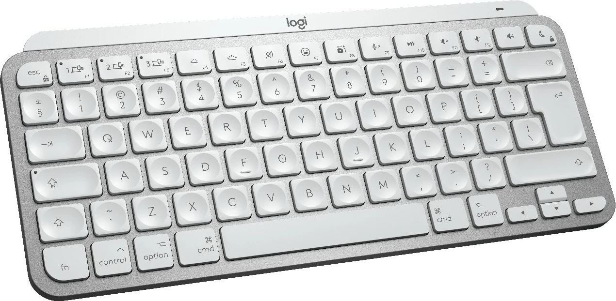 Tastierë mini Logitech MX Keys Mini për Mac, wireless, Bluetooth, LED, bardhë