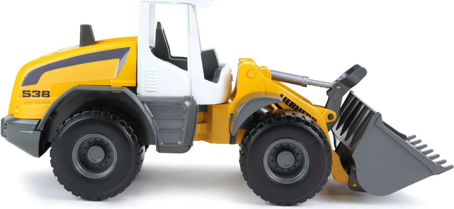 Lodër ekskavator Lena Worxx Liebherr L 538, plastikë, 48 cm, verdhë/gri/bardhë