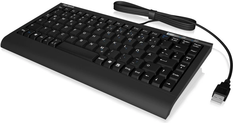 Tastierë mini KeySonic ACK-595C+, me kabllo, USB/PS2, US layout, e zezë