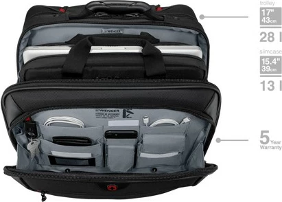 Çantë laptopi Wenger Potomac 17 inç me trolley, e zezë