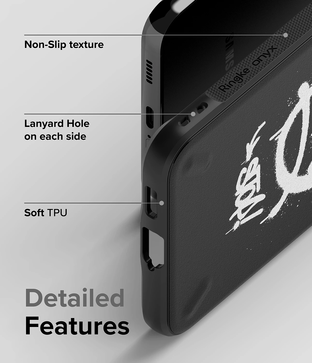Mbështjellës Ringke Onyx Design për Samsung Galaxy S22+, i zi