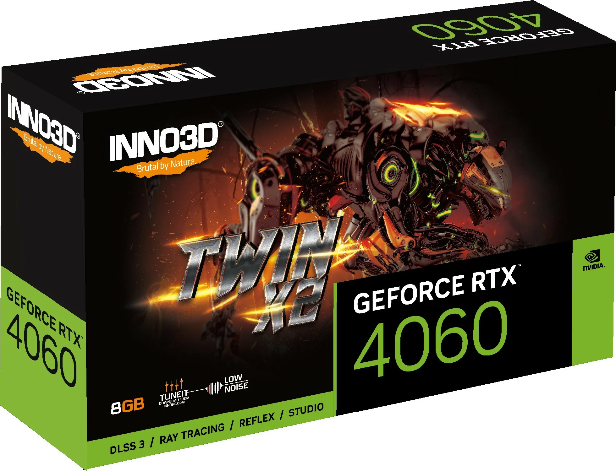 Kartelë grafike Inno3D GEFORCE RTX 4060 TWIN X2, 8 GB, GDDR6, e zezë