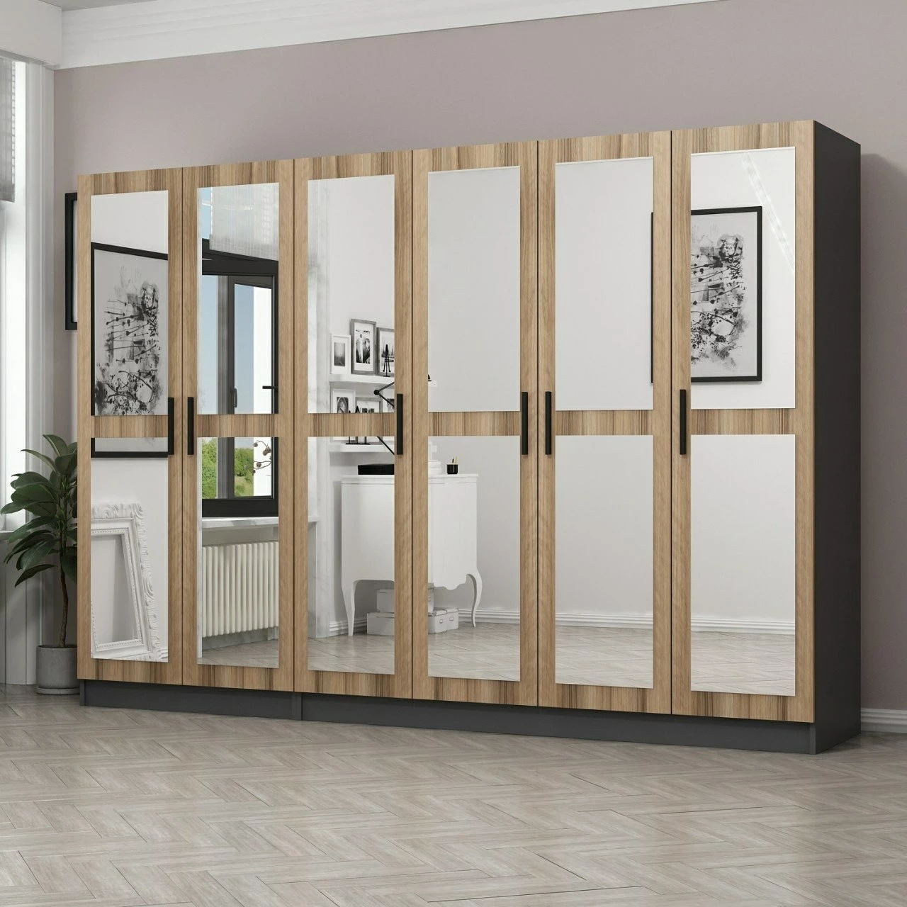 Dollap garderobe Skye Decor, ngjyrë dore, 5016