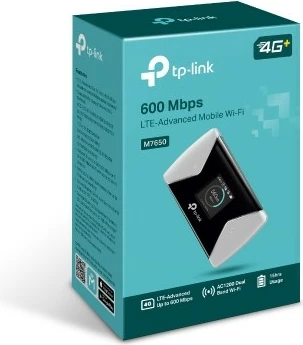 Router portabël TP-Link M7650, 4G LTE, 600Mbps, MicroSD, i zi/gri