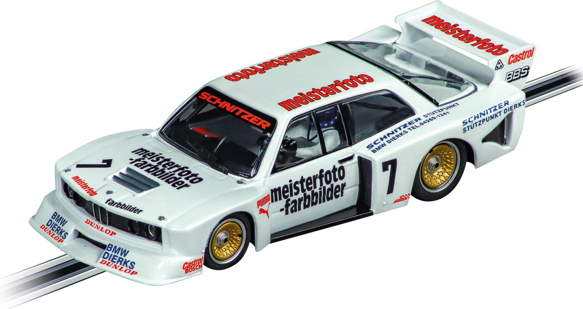 Makine lodër Carrera BMW 320 Turbo Flachbau Digital 132, me drita, multikolor