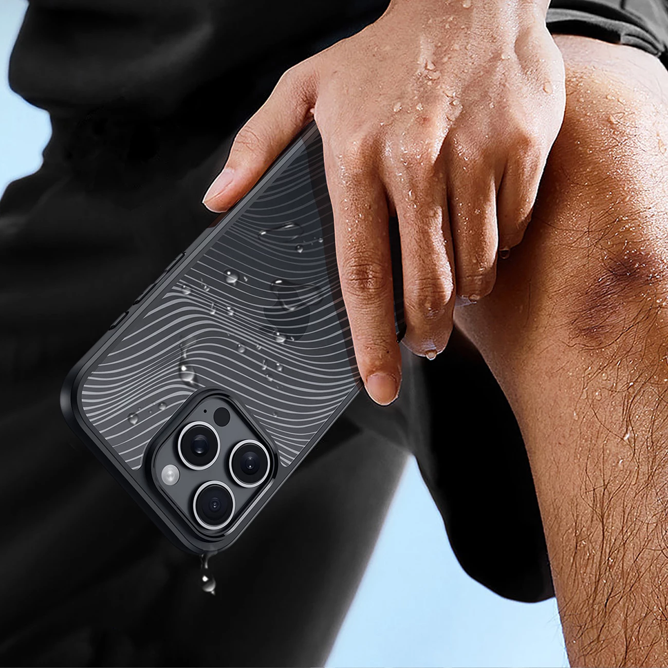 Mbështjellës Dux Ducis Aimo për iPhone 16 Pro Max, i zi