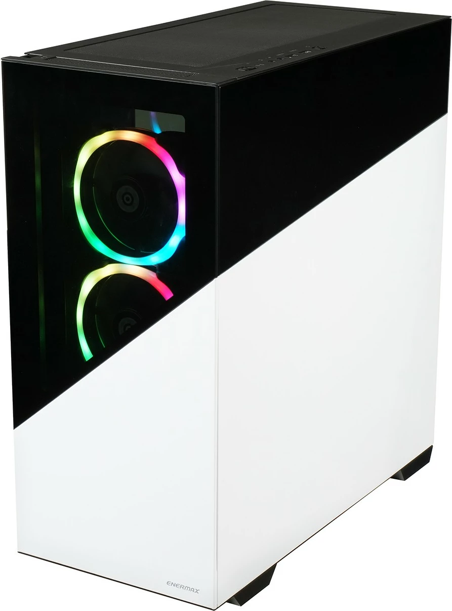Kasë Enermax ENERMAXK8 ARGB Snow White Black, Midi Tower, ARGB, xham i temperuar, e bardhë