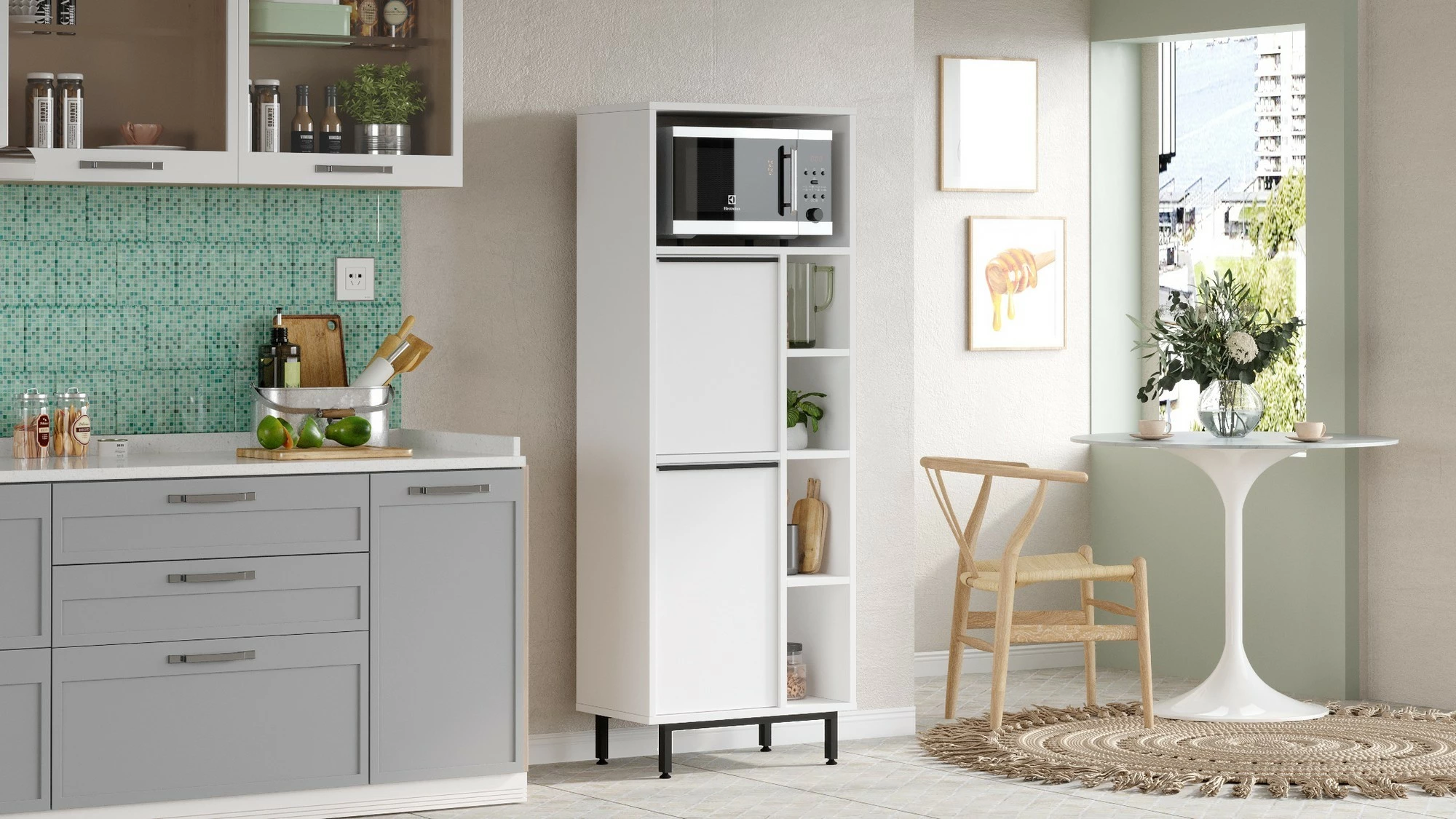 Dollap kuzhine Skye Decor, i bardhë, On10A-W