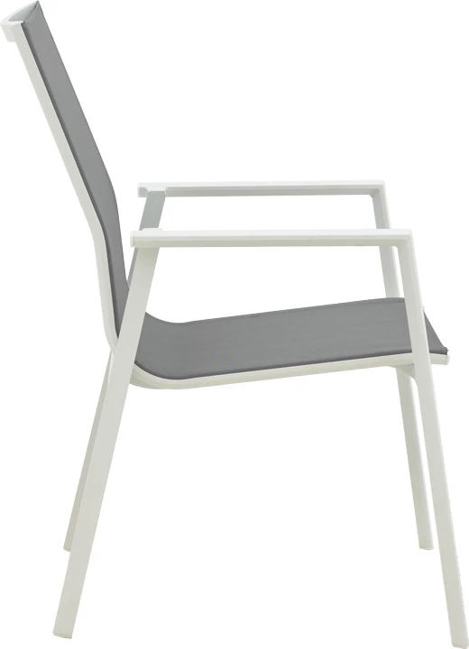 Set tavolinë me karrige Pinap-Dashiell, alumin i bardhë, kompensatë natyrale, 5 copë, Φ110x74cm