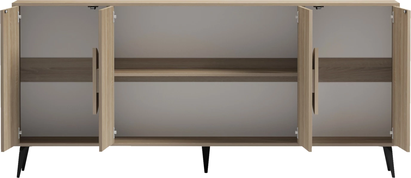 Bufe SAVORE, ngjyrë sonama, këmbë metalike të zeza, 180x35.5x82cm