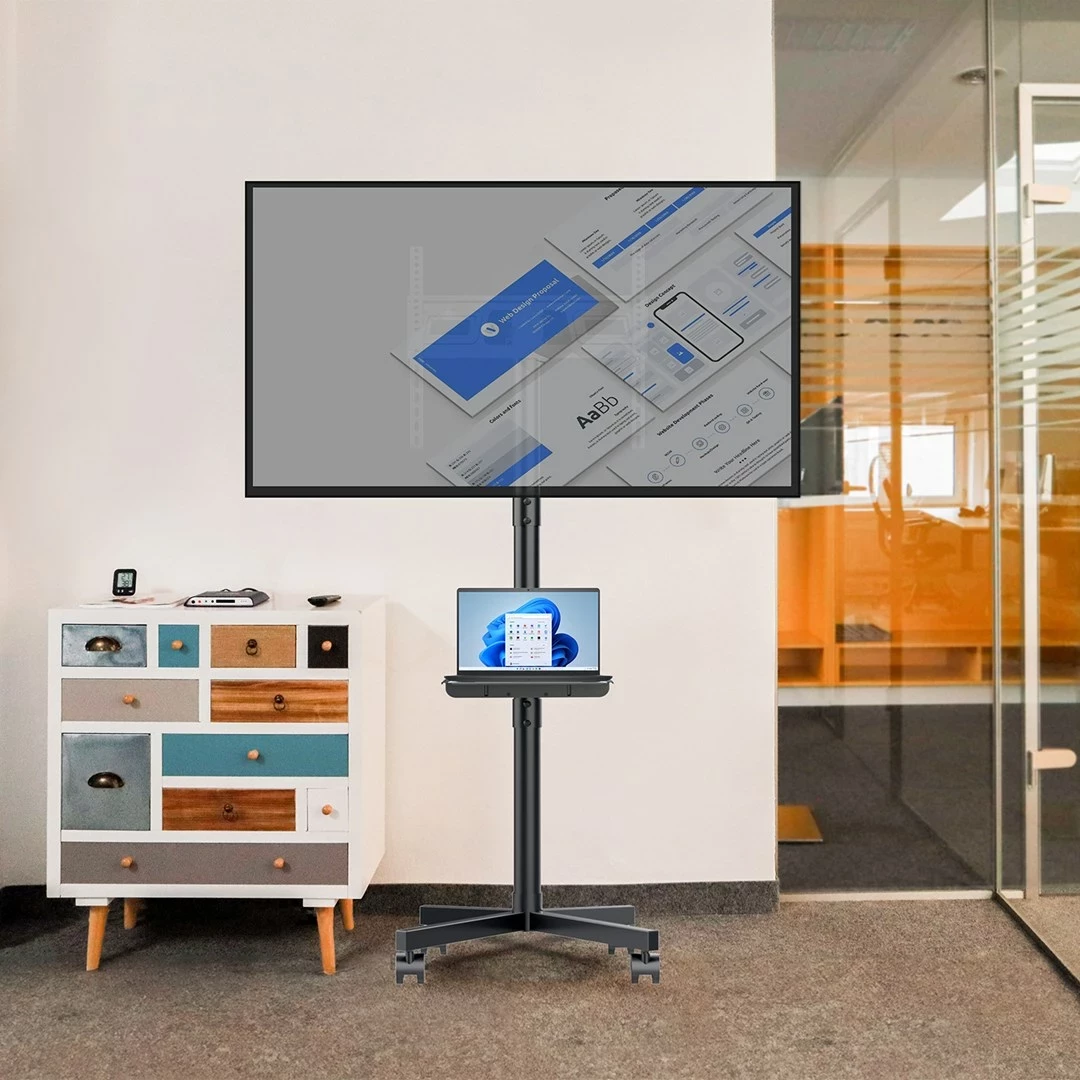 Karrocë mbajtëse TV Maclean MC-949, 32-55", portative, VESA 400x400, e zezë