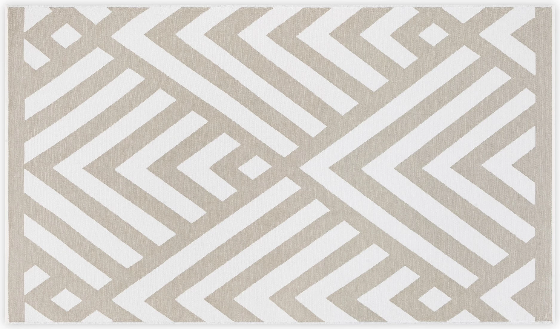 Peshqir plazhi Fouta Mijölnir, model gjeometrik, ngjyrë gri e ngrohtë dhe e bardhë, 100x180cm