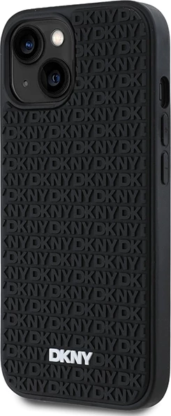Mbështjellës DKNY 3D Rubber Repeat Pattern për iPhone 15 Plus, i zi