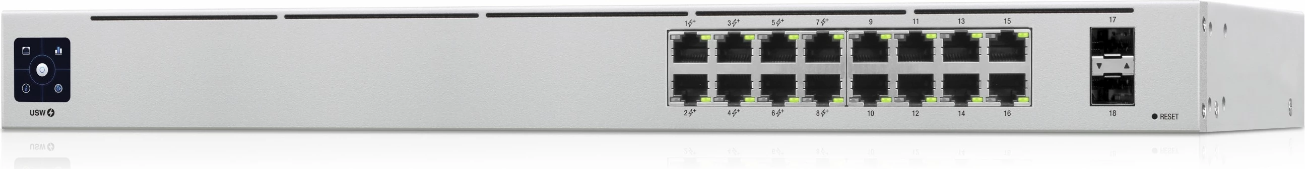 Switch Ubiquiti UniFi 16-Port PoE Managed L2/L3 Gigabit Ethernet Silver