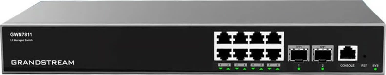 Switch Grandstream GWN7811, Managed, L3, Gigabit Ethernet (10/100/1000), Rack mounting