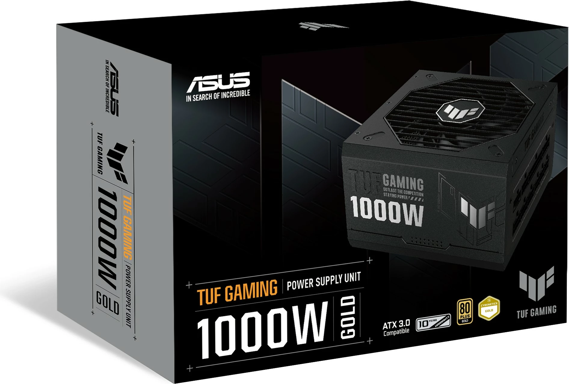 Kasë energjie ASUS TUF Gaming 1000W, 80 PLUS Gold, plotësisht modulare, e zezë