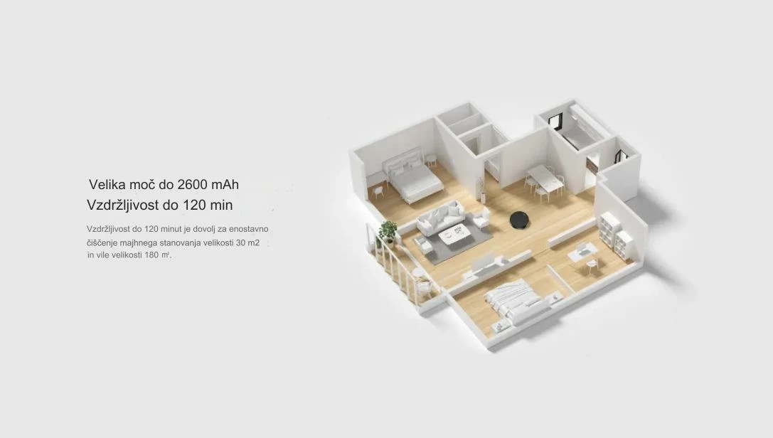 Robot fshesë me korrent Lydsto G1, 3300Pa, me funksion larjeje, Wi‑Fi, bateri 2600mAh, e bardhë