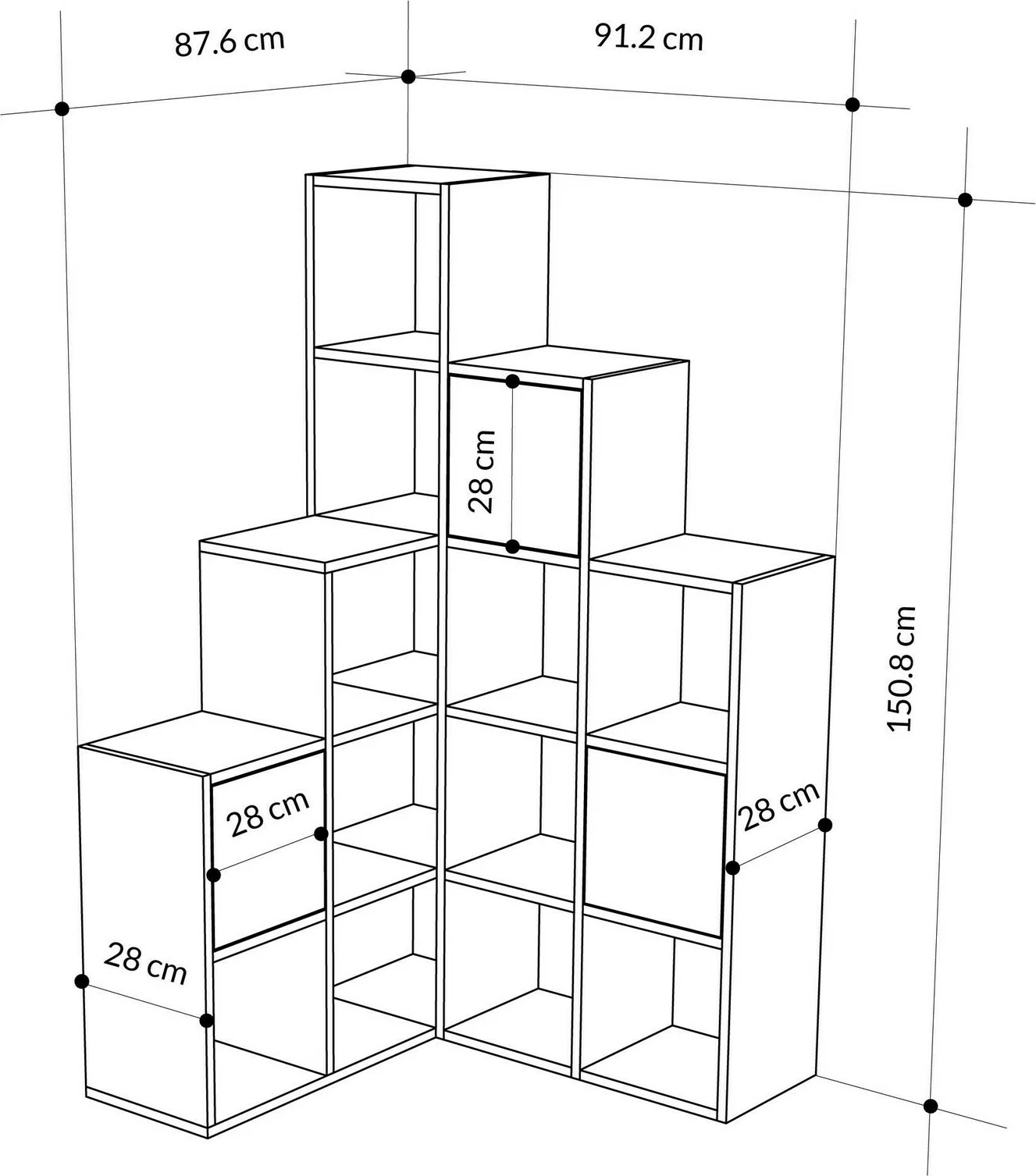 Raft librash Skye Decor, ngjyrë safir dhe lis, 150.8x150.8x28 cm