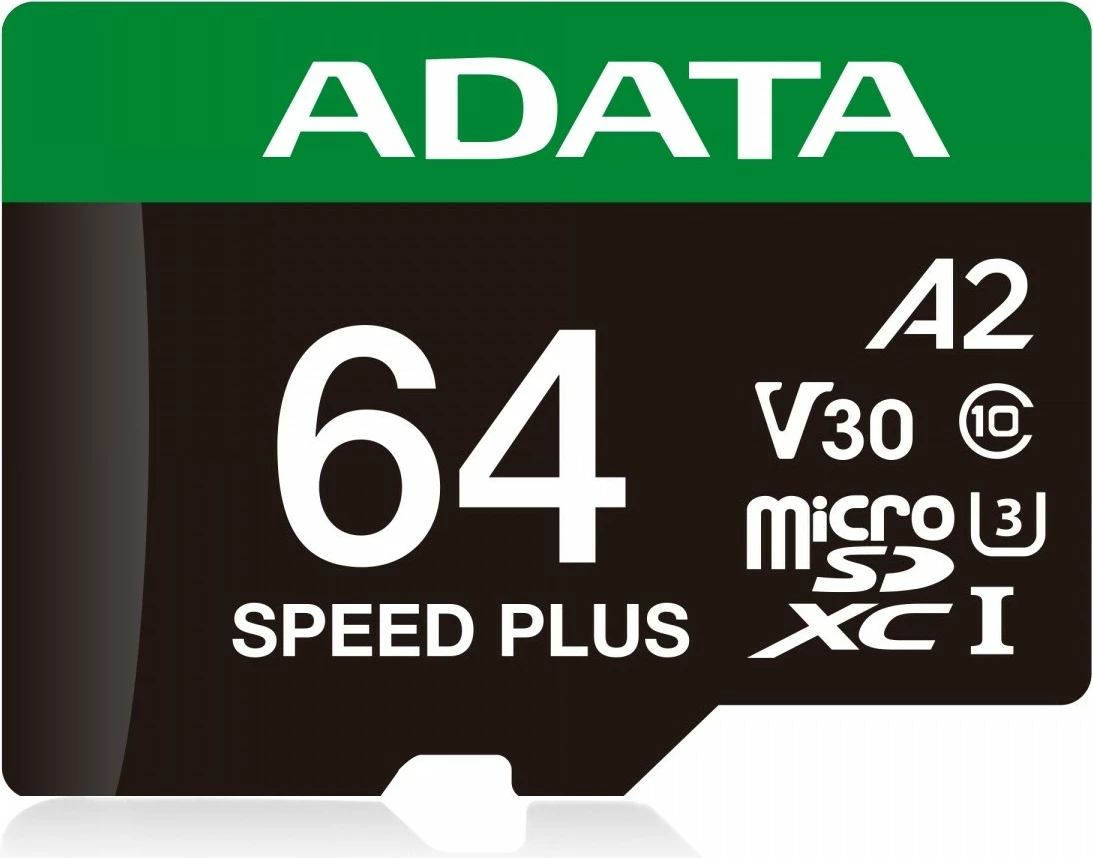 Kartelë memorie microSDXC Adata Speed Plus 64GB me adapter, e zezë