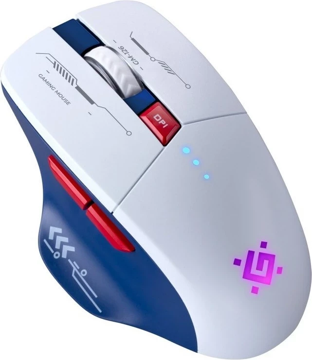 Maus Defender GM-126 TISA RF+BT Optik 1600dpi 6P, Bardhë