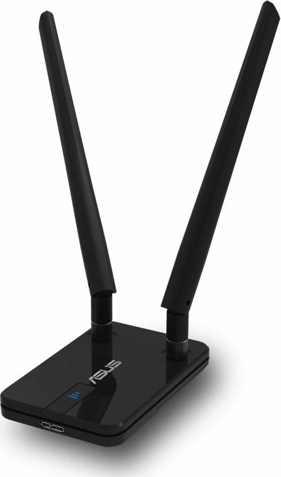 Kartë rrjeti Wi‑Fi USB Asus USB-AC58 (90IG06I0-BM0400), Wi‑Fi 5, 1267 Mbps, USB 3.0, 2 antena të jashtme, i zi