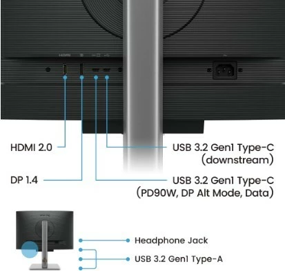Monitor BenQ RD240Q, 24.1", WQXGA, IPS, 5ms, HDMI/DP/USB-C, Gri