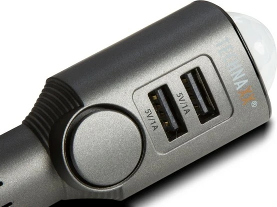 Alarm veture Technaxx TX-100 me 2 porta USB, Gri