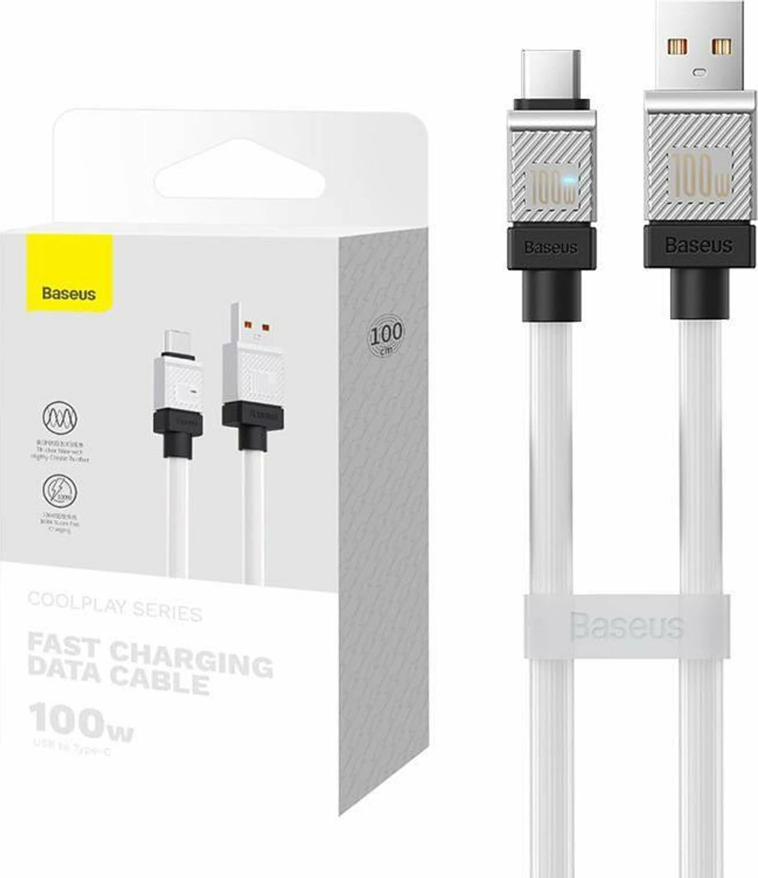 Kabllo USB Baseus CAKW000602 USB-A në USB-C 1 m 100 W, e zezë