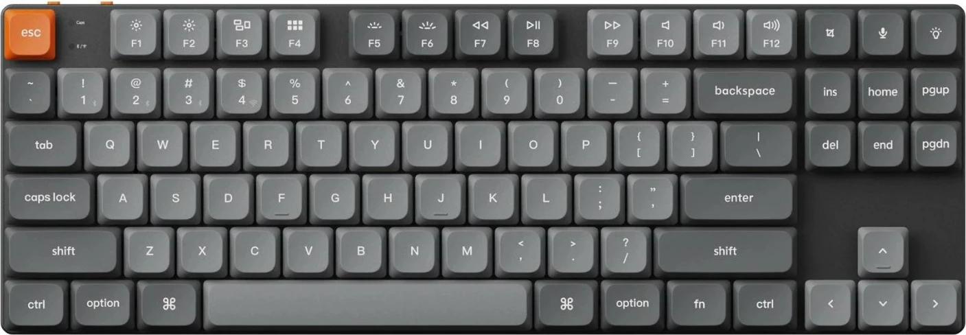 Tastierë mekanike Keychron K1 Max K1M-H3, TKL 80%, Gateron Brown, RGB, USB/Bluetooth/2.4GHz, US layout, e zezë