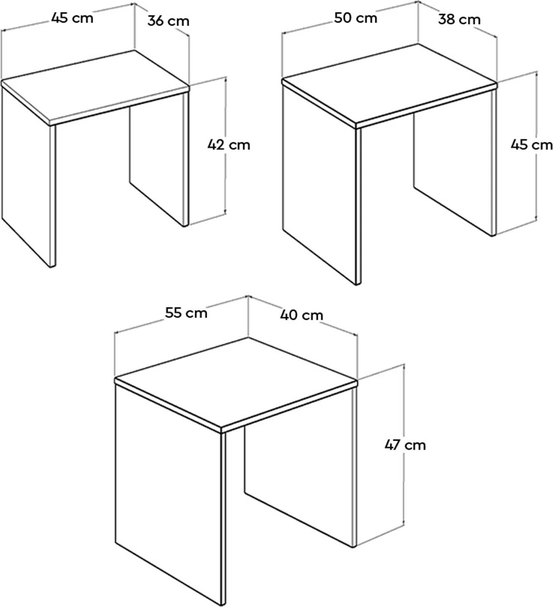 Tavolinë kafeje Hanah Home, Shp-103-Pp-1, e bardhë