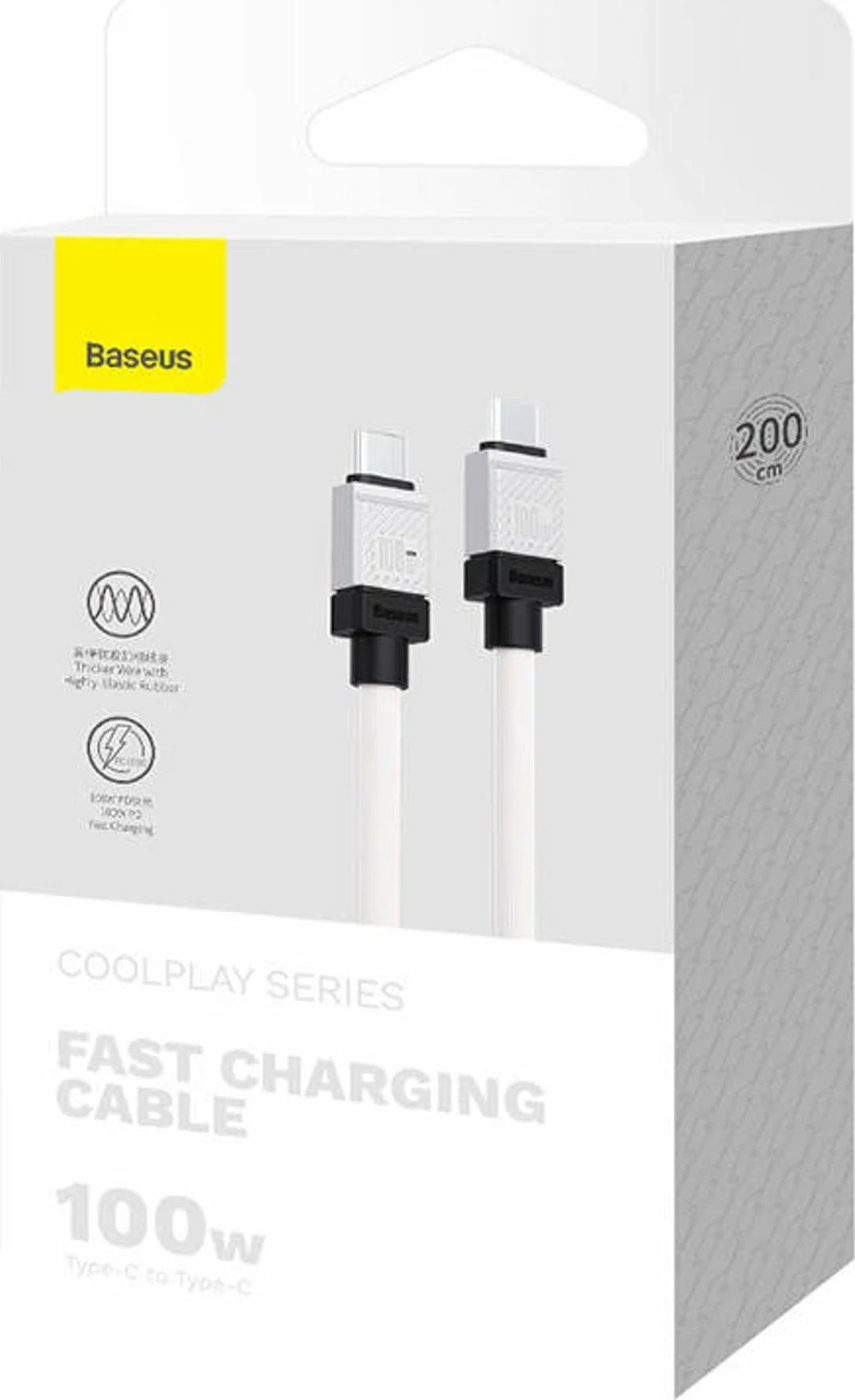 Kabl USB-C Baseus CAKW000302 USB-C në USB-C 2 m 100 W 480 Mbps i zi