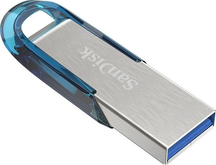 USB SanDisk Ultra Flair 64 GB, USB Type-A, 3.2 Gen 1, Blue, Silver