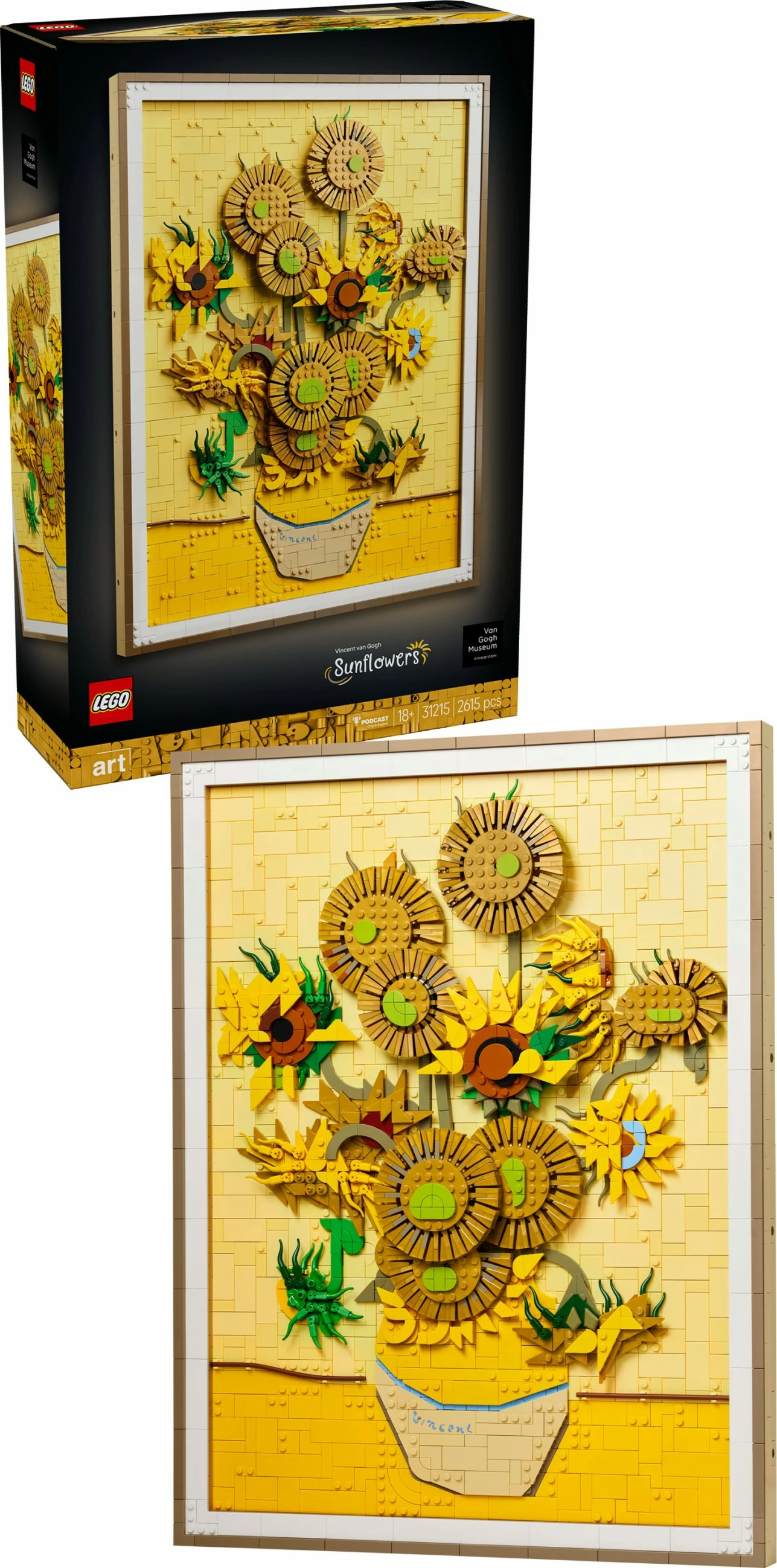 Set ndërtimi LEGO Art 31215 Vincent van Gogh Sunflowers, shumëngjyrësh
