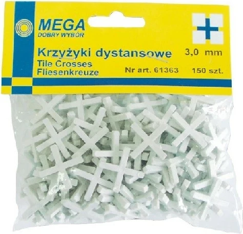 Kryqe distancuese për pllaka PROLINE 61359, 1.0 mm, 200 copë, të bardha