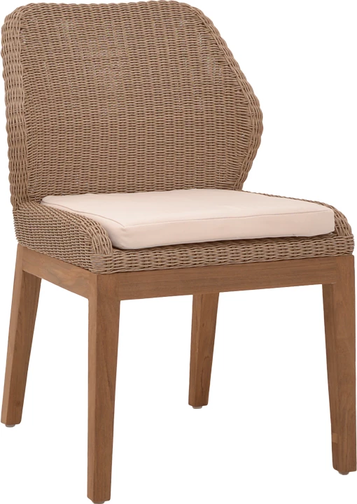 Karrige Swinton skelet alumini këmbë druri teak ngjyrë natyrale dhe pe rattan 53x63x86cm