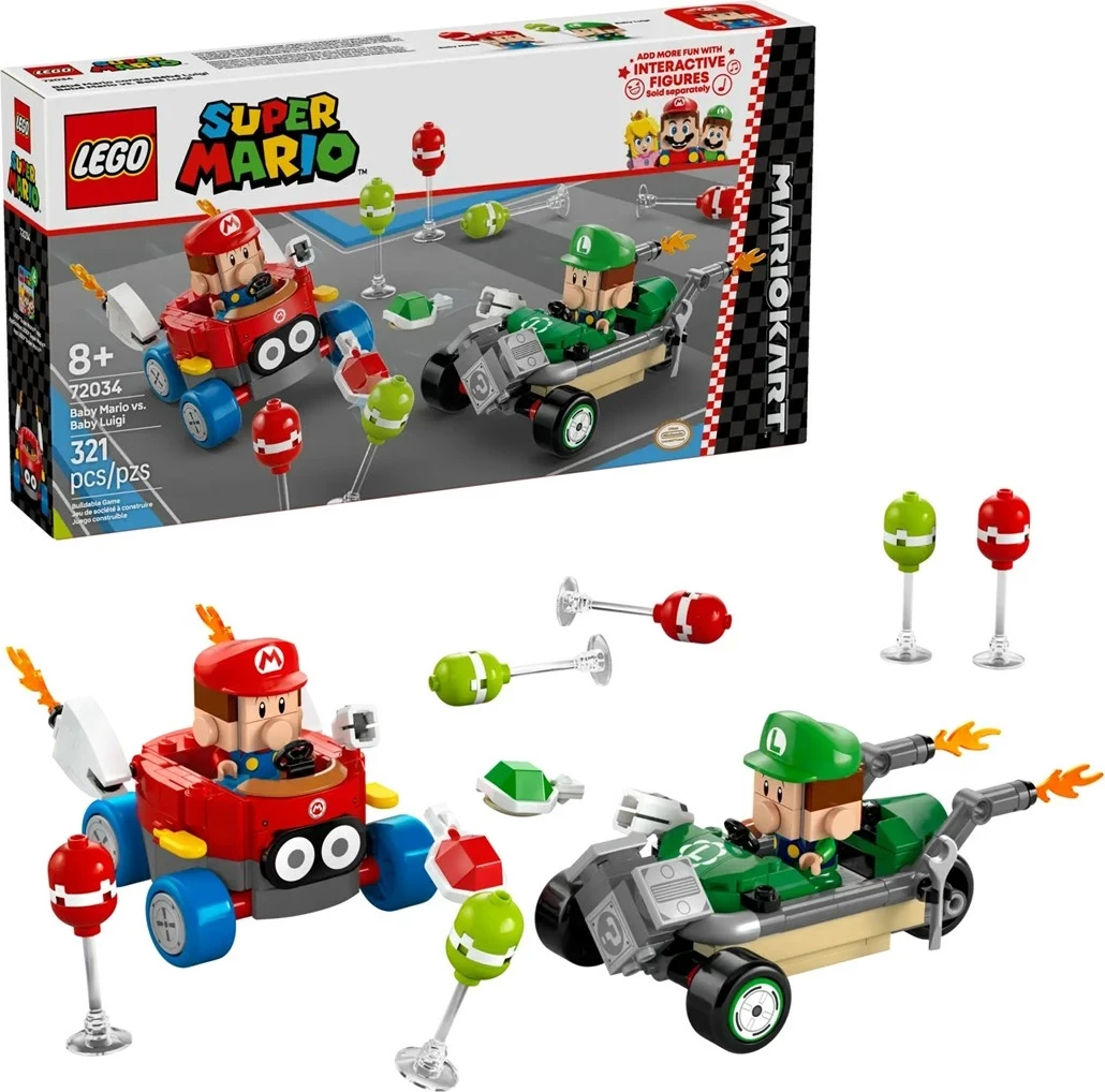 Set LEGO Super Mario 72034 Mario Kart - Baby Mario vs. Baby Luigi