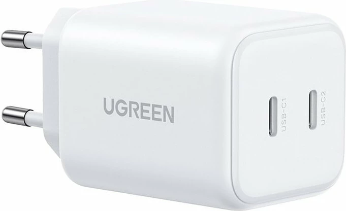 Karikues Ugreen X526, Dual USB-C GaN 45W, bardhë