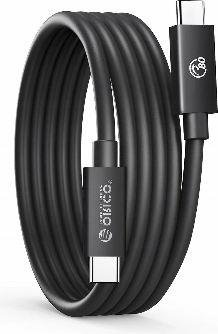 Kabllo Thunderbolt 5 USB-C Orico TBZ5-15-BK-BP 1.5 m, e zezë