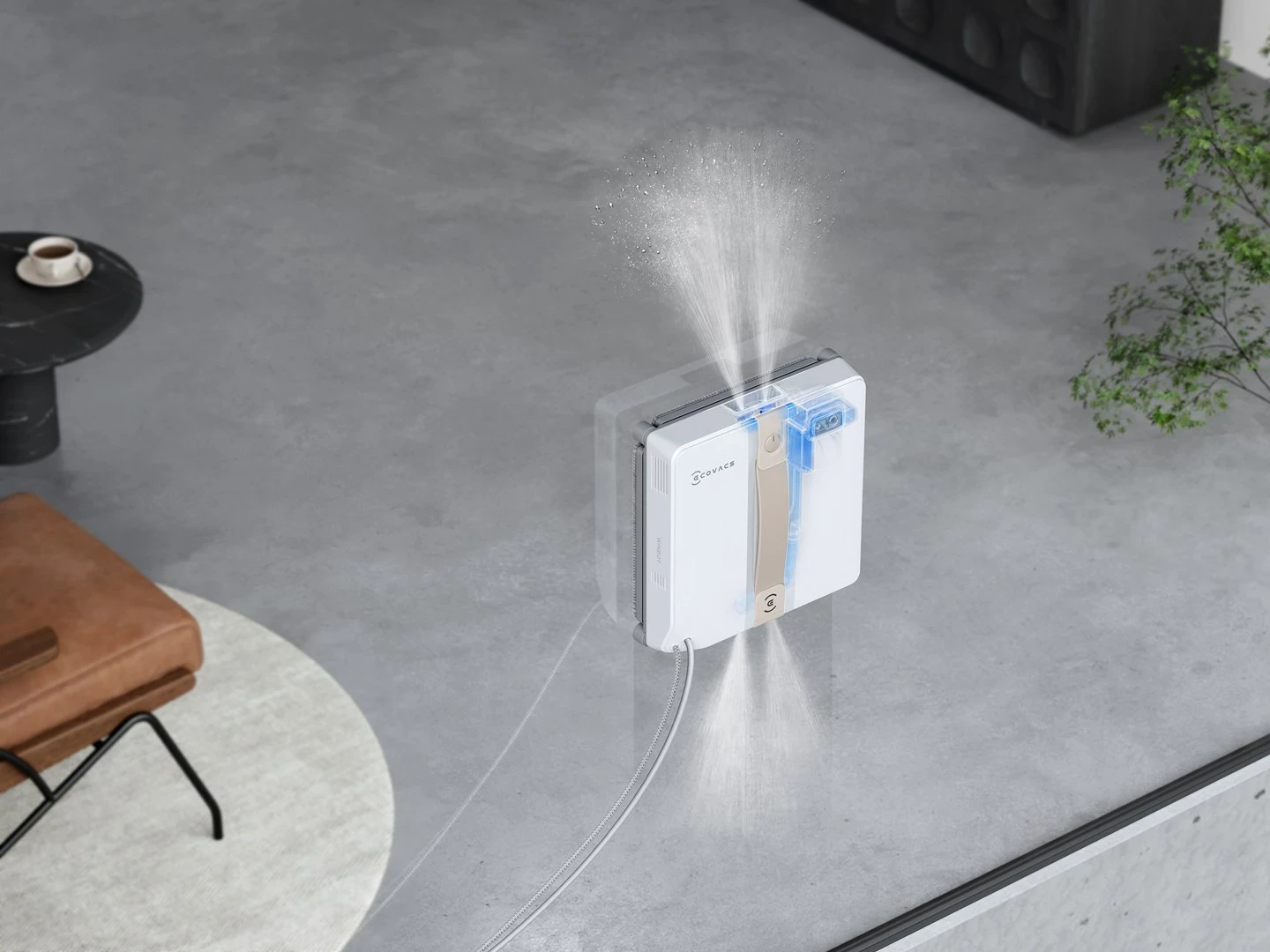 Robot pastrues dritare Ecovacs Winbot MINI, 3000 mAh, Bezhe